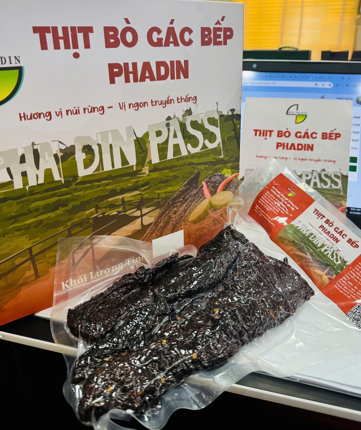 Thịt Bò sấy gác bếp Phadin - Sản phẩm OCOP 03 sao