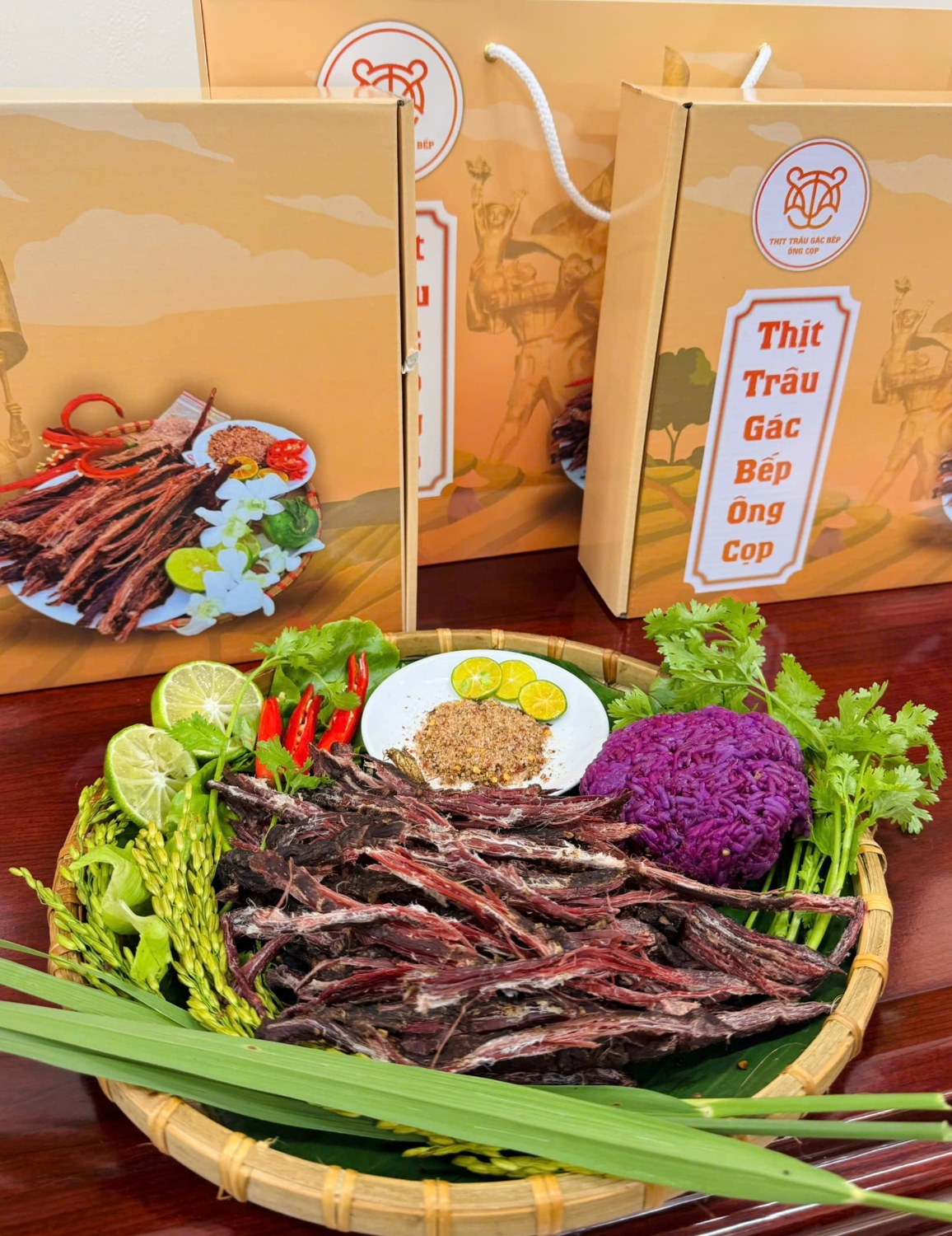 Thịt trâu gác bếp Ông Cọp - Sản phẩm OCOP 03 sao