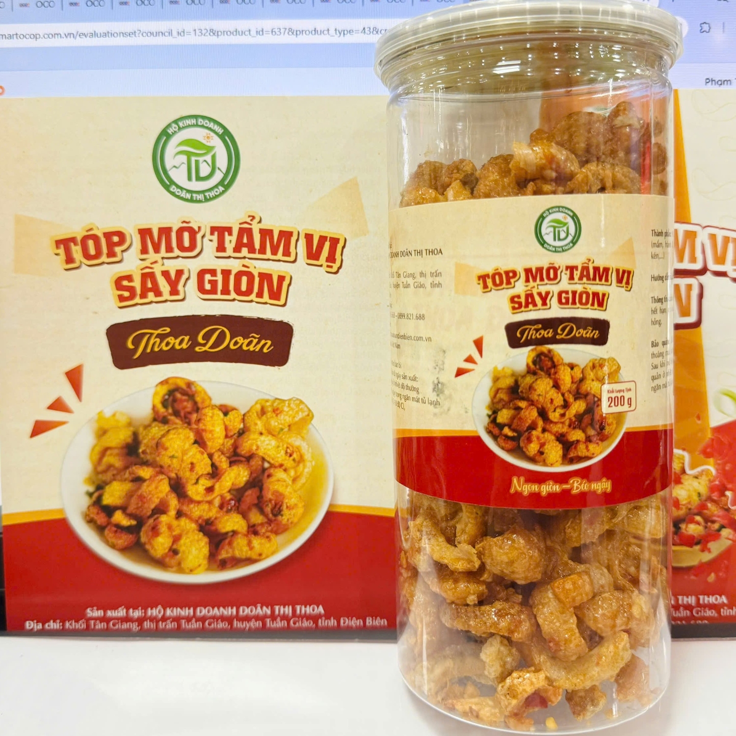 Tóp Mỡ tẩm vị sấy giòn Thoa Doãn - Sản phẩm OCOP 03 sao